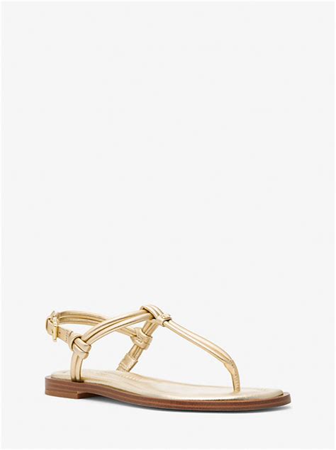 michael kors astric leather strap|Michael Kors Astra Metallic Leather Strappy Dress Sandals.